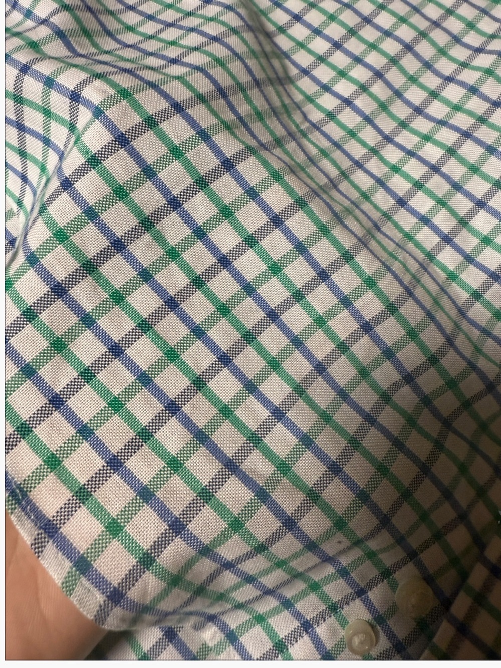 Stafford Tailored Culture Regular Fit Oxford Shirt size 18 34-35 Green Grid plai - Picture 7 of 15